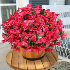 Ivydale Artificial Flowers for Outdoors, 4 Bundles Fake Bougainvillea Flower UV Resistant Silk Flowers for Outside, Outdoor Faux Plants for Planter Patio Porch Window Garden Home Decoration (Hotpink)