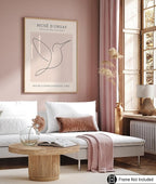 Poster Master Vintage Poster - Retro One Line Hummingbird Drawing Print - Bird Line Art - Minimal Gift for Him, Her, Animal Lover - Abstract Decor for Home, Office, 24x32 Unframed Wall Art