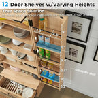 72" Tall Rattan Kitchen Pantry Cabinet with Drawer, Boho Storage Cabinet with 2 Rattan Doors and Shelves, Versatile Large Cabinet for Dining Room, Bathroom, Living Room, Laudry, Natural Oak