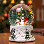 Snowmen Christmas Snow Globe, Musical Lighted with 6H Time Water Lantern with Swirling Glitter, Christmas Holiday Party Gifts and Decorations