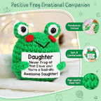 Daughter Gifts, Daughter Christmas Birthday Present from Mom/Dad, To My Daughter Graduation End-of-Year School, Funny Encouragement Positive Mini Handmade Crochet Frog for Valentines Mothers Day