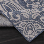 Medallion Outdoor Rug 6x9 Washable Outside Carpet for Indoor Patio Porch Waterproof Easy Cleaning Non Shedding Area Rugs Blue 6 x 9