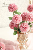 Floroom 12pcs Dusty Rose Faux Silk Mums Artificial Flowers Bulk Fake Chrysanthemums with Stems for DIY Wedding Table Centerpieces Floral Arrangements Vase Fillers Home Decorations