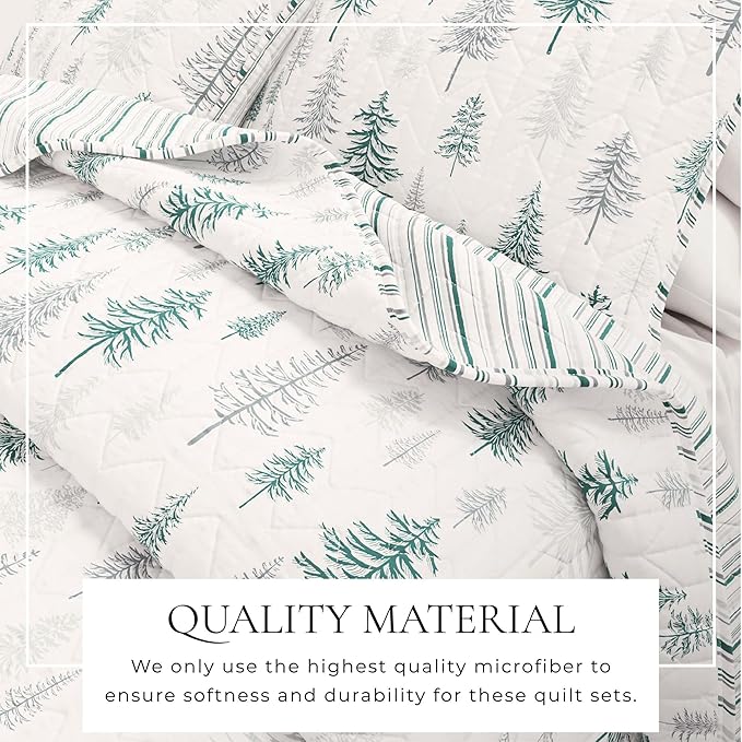 Rustic Cabin Twin Size Quilt Set with Shams - All-Season, Lightweight, Reversible Bedspread - Lodge-Themed Summer Bedding Sets (Twin/Twin XL, Truckee - Grey)