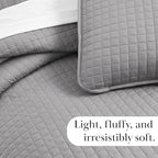 Southshore Fine Living, Inc. Comforter Quilt, King Size Bedding Set, Cal/King Quilt Coverlet Set with 2 Shams, Soft Brushed Lightweight Bedspread, Pet Hair Resistant, Steel Grey