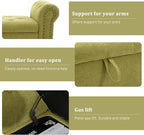 Furniliving 55” End of Bed Bench, Bedroom Bench with Button-Tufted, Large Upholstered Storage Ottoman Benches Entryway Bench with Storage Shoe Cabinet Bench, for Bedroom, Living Room, Linen, Green