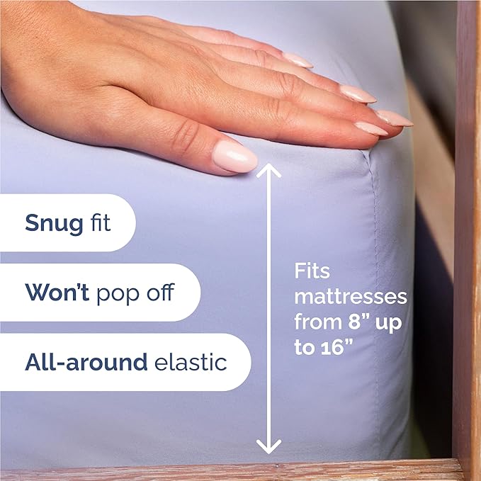 Twin XL Sheets Set 4 Piece - Includes 2 Pillowcases - Bed Sheets Twin XL Size - Soft Hotel Luxury Bedding - Cooling, Comfy & Breathable - 1 Flat & 1 Fitted & 2 Pillowcases w/ Deep Pockets - Lavender