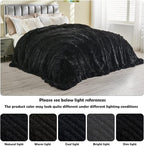 GONAAP Fuzzy Faux Fur Throw Blanket Twin Size Black Super Soft Cozy Plush Fuzzy Shaggy Blanket for Couch Sofa Bed (Black, Twin(60"x80"))