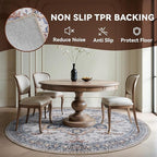 6 ft Round Rugs for Living Room Bedroom Rug Circle Area Rug for Dining Room Table Throw Vintage Circular Rugs Washable Soft Comfortable Blue Rust