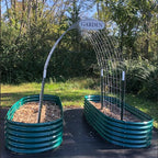 1 Pack 8x3x1.5FT Galvanized Raised Garden Bed Kit Oval Metal Ground Planter Box Outdoor Bottomless Planter Raised Beds for Vegetables Flowers Herbs Fruits, Green