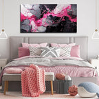 GUGIKA Pink Wall Art for Living Room, Abstract Canvas Wall Decor for Bedroom Decor, Modern Print Paintings, Size 24x48 Inches