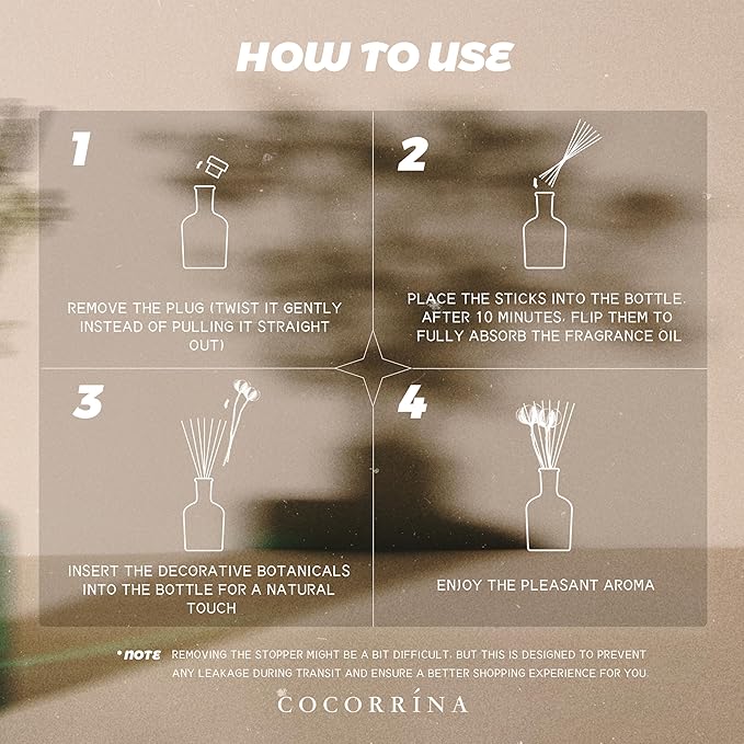 COCORRÍNA Eucalyptus & Wild Mint Reed Diffuser – 6.76 oz Essential Oil with Sticks & Dried Eucalyptus, Home Fragrance for Bedroom or Bathroom Décor