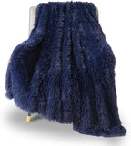 GONAAP Fuzzy Faux Fur Throw Blanket Dark Navy Super Soft Cozy Plush Fuzzy Shaggy Blanket for Couch Sofa Bed (Dark Navy, Throw(50"x60"))