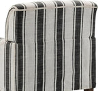 UIXE Stripe Accent Chair, Modern Upholstered Armchair in Fabric for Living Room, Nailhead Trim Club Arm Chair Comfy Single Sofa Bedroom Reading Seat with Wood Legs - Black