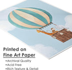 Hot Air Balloon Art Prints (Set of 3) - Unframed - 8x10s | Nursery Wall Decor | Elevate Your Nursery Decor with this Charming Wall Decor | Modern Wall Decor for Your Little One's Room