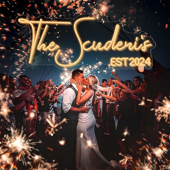 GITM Custom Neon Signs Personalized, Large Led Neon Lights Signs for Name Wedding Studio Logo Wall Decor,Name Neon Sign Customizable