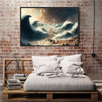 XWNLTEPK Moses Parted Red Sea Figures Jesus Bible Art Modern Poster Jesus Print Art Bible Home Decor Boho Wall Christian Canvas Art Poster