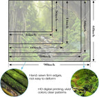 AMM Green Rainforest Tapestry Nature Forest Tapestry for Bedroom Aesthetic Misty Tropical Jungle Trees Flowing Stream Landscape Tapestries Wall Hanging for Living Room Dorm 80 x 60 Inch