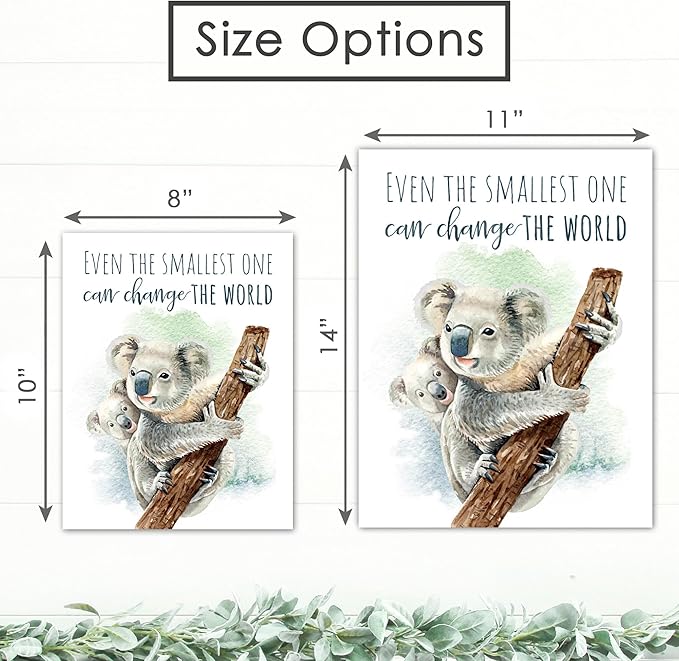 Koala Parent and Child Wall Art Print - Unframed - 8x10 | Inspirational Quote - Motivational Wall Art - Nursery Decor for Boys Room or Girls Room | Unisex Newborn Baby Gift