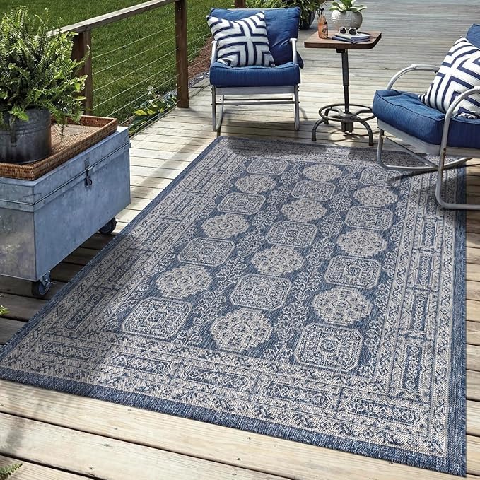 Keen Home Design Terrace Outdoor Area Rug - 9x12 Washable Indoor/Outdoor Rug for Patio, Kitchen, Balcony, Beach, Garden, Deck and Porch, Size: 8'10"x12'