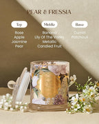 M&SENSE Pear Fressia Candles Home Scented, Organic Soy Candle 12.7oz 75 Hour Long Lasting Slow Burning, Spring Floral Fragrant Relaxing Aromatherapy Candle, Aaesthetic Candle Gift for Women