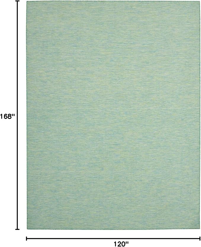 Nourison Home Positano 10' x 14' Blue/Green Fabric Modern Area Rug (10' x 14')