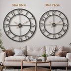 36 Inch Extra Oversized Large Giant Modern Decorative Wall Clock,Vintage Industrial Farmhouse Black Metal Big Arabic Numerals Large Clocks for Living Room Decor,Entrance Fireplace,Dinng Room
