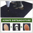 Door Mat Home Welcome Mats Outdoor and Indoor, Heavy-Duty Low-Profile Non-Slip Front Welcome Mat for Home Entrance, Outside Entry, Yard, Floor, Patio (Black, 36x24)