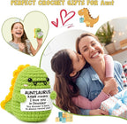 OCCdesign Mini Christmas Aunt Gifts from Niece Nephew RAWR I Love You Auntie Best Aunt Ever Gifts Cute Handmade Crochet Dinosaur for Christmas Thanksgiving Day Birthday Gift for Auntie Aunty to be