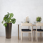 Worth Garden 2-Pack 25" H. Metal Planter with 2X Inside Pots - Hand-Hammered Texture Tall Cone Plant Pots - Large Handcrafted Black Flower Pot for Indoor Outdoor, Deck, Patio, Front Porch (Bronze)