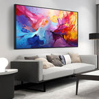 Abstract Wall Art for Living Room, Colorful Canvas Wall Decor for Bedroom, Framed Picture Print, Large Size 59x29 Inches