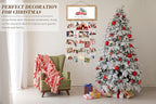 Wooden Family Christmas Card Display - Wall Hanging Sign & Photo Collage Holder for Living Room, Bedroom & Entryway