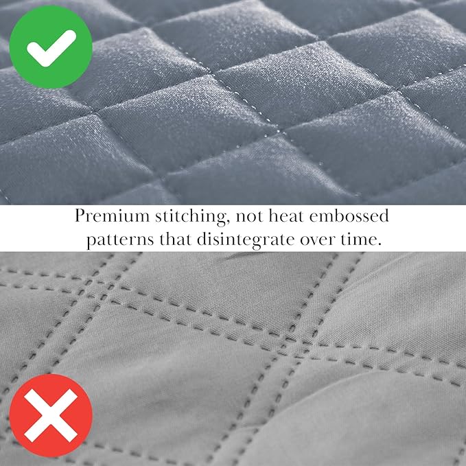 Southshore Fine Living, Inc. Oversized King Quilt Set, Blue Bedspread King/California Size with 2 Matching Pillow Shams, Soft Microfiber Coverlet, King Size Quilt, Easy Care, Machine Wash, Slate Blue