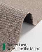 LUMI Ultra Thin Door Mat for Entryway, Low Profile Non Slip Rubber Backing Indoor Doormat, Easy Clean Welcome Entrance Mat for Inside House, Patio, Khaki 20"x32"