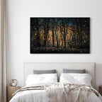 SIGNWIN 30"x60" Extra Large Framed Wall Art Magical Firefly Night Forest, Enchanted Woodland Scene for Home Living Room Bedroom Decor (Frame Assembly Required)