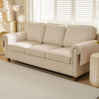 HAOMAIJIA Non-Slip Couch Armrest Covers for Sofa,Fuzzy Couch Arm Covers Set of 2,Washable Thick Soft Recliner Chair Arm Cover Protectors (Off White, 23" x 23" 2 Pack)