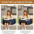 Reading Pillow for Gaming Large, Wide Lap Desk Pillow for Adult Reading, Arm Rest Memory Foam Cushion Pillow for Working, Playing, Steam Deck Switch or Sitting in Bed Floor Couch Sofa (Grey)