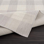 CAMILSON Outdoor Rug - Modern Area Rugs for Indoor and Outdoor Patios, Kitchen and Hallway mats - Easy Cleaning Non Shedding Washable Outside Carpet (5x7, Buffalo - Grey/White)