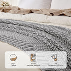 Joydeco Chunky Cable Knit Throw Blanket, Lightweight 100% Cotton Soft Cozy Throw Twin Blanket for Couch Bed and Sofa, Rustic Breathable Farmhouse Blanket Gift for Women Men(Grey, 51"x63")