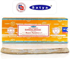 Satya Sandalwood Incense Sticks 250 gm Pack, Insenses with Raajsee Insence Holder Bundle, Nag Champa Natural Incense