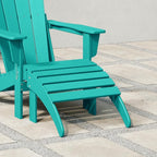 WestinTrends Outdoor Ottoman, Patio Adirondack Ottoman Foot Rest, All Weather Poly Lumber Folding Foot Stool for Adirondack Chair, Widely Used for Outside Porch Pool Lawn Backyard, Turquoise