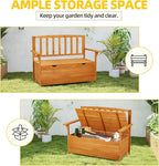 AVAWING Outdoor Storage Bench, Wooden Garden Bench Weatherproof, Patio Benches for Outside, 2-Seat Front Porch Bench, Park Bench for Deck, Lawn, Backyard (Yellow)