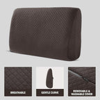 MABOZOO Memory Foam Back Support Cushion for Recliner Chair,Lumbar Support Pillow for Elderly,Extra Large Lumbar Support Pillow with Extension Straps,Dark Coffee