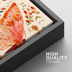 SIGNFORD Framed Canvas Print Wall Art Set Whimsical Butterfly and Florals Colorful Nature Illustration Modern Art Decorative Nordic Nature for Living Room, Bedroom, Office - 16"x24"x2 Black