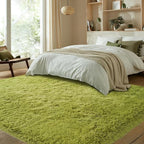 Green Grass Area Rugs for Bedroom: 5x8 Fluffy Shag Carpet for Living Room-Fuzzy Furry Plush Soft Kids Girls Shaggy Bedside Indoor Floor Rug for Teen Dorm Home Decor Aesthetic (Lawn Green,5x8 Feet)
