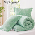 Love's cabin Sage Green Comforter Set Twin - Twin XL Size Comforter Set Dorm Bedding, 2 Pieces Cute Floral Bedding for Women, Soft Reversible Flowers Comforter, 1 Comforter & 1 Pillow Sham