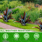 DIY Metal Agave Plant Art Yard Tequila Art Sculpture, Tequila Rustic Garden Sculpture Statue Outdoor Decor,Agave Metal Plants for Yard, Garden Lawn Ornaments (12 Leaves -Blue)