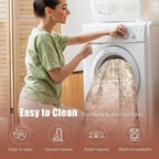 3' x 5 ' Washable Area Rug - Low Pile Soft Vintage Indoor Rug for Living, Dining or Bedroom - Lightweight Carpet with Non-Slip Backing - Foldable for Easy Placement, Brown