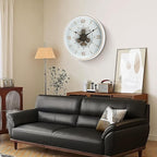 Maxstar Large Vintage Moving Gear Wall Clock, 20''Battery Operated Industrial Steampunk Metal Decor for Living Room, Office,Fireplace, Farmhouse(Arabic Number-Platinum Coating)