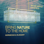 IKK Modern Gold Rectangle Chandeliers for Dining Room, Crystal Water Ripple Light Fixture, Elegant Farmhouse Linear Lighting for Kitchen Island, Bar Table, L33 x W9 x H12